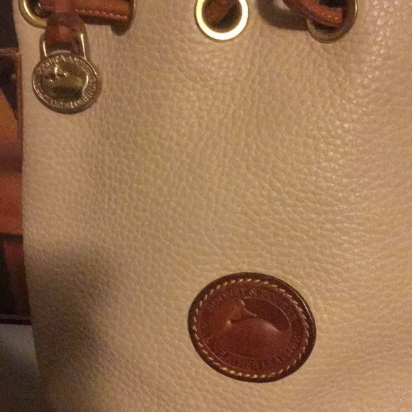DOONEY & BOURKE Vintage Cream Bag: Cognac Tan Trim